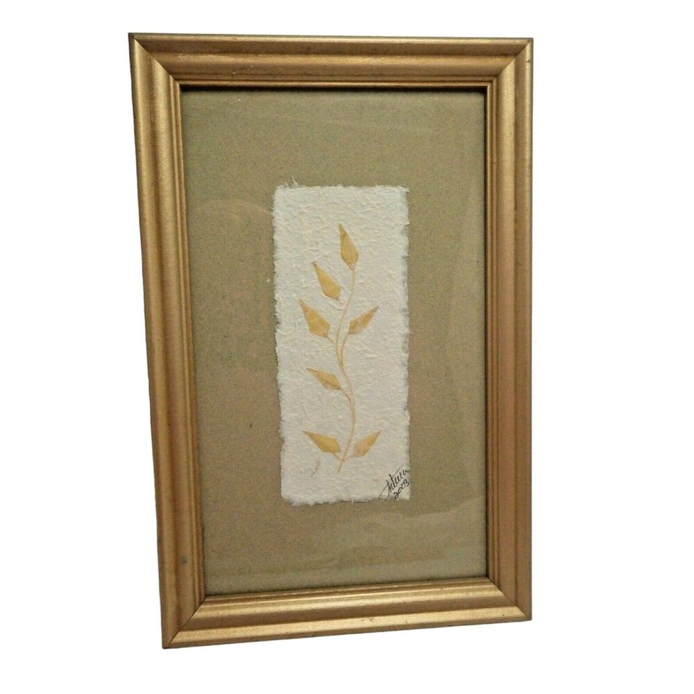 Natural Leaf on Handcrafted Paper Framed Fall home decor vine